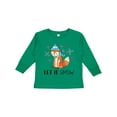 thumbnail image 1 of Inktastic Let It Snow Cute Orange Fox in Hat and Scarf Boys or Girls Long Sleeve Toddler T-Shirt, 1 of 5