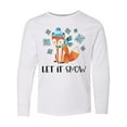 thumbnail image 1 of Inktastic Let It Snow Cute Orange Fox in Hat and Scarf Long Sleeve Youth T-Shirt, 1 of 5