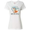 thumbnail image 1 of Inktastic Let It Snow Cute Orange Fox in Hat and Scarf Women's T-Shirt, 1 of 5