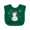thumbnail image 1 of Inktastic Let It Snow Cute Snowman in Hat and Scarf Boys or Girls Baby Bib, 1 of 4