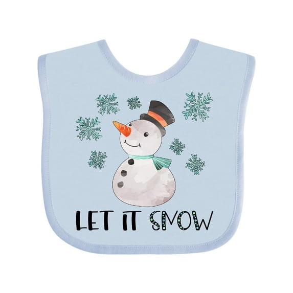 Inktastic Let It Snow Cute Snowman in Hat and Scarf Boys or Girls Baby Bib