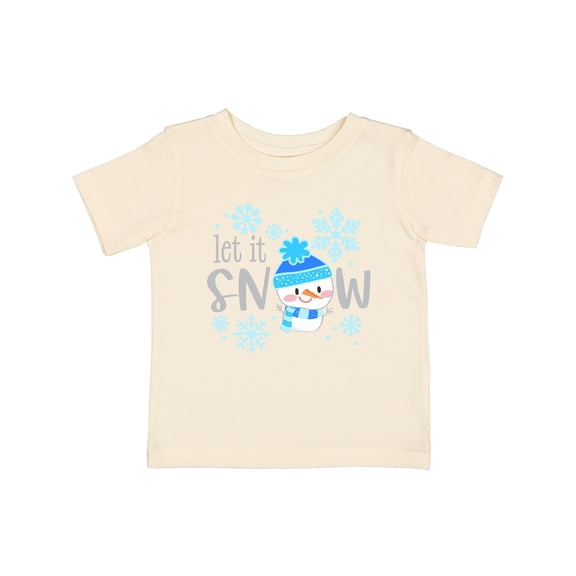 Inktastic Let It Snow Cute Snowman in Hat and Scarf Boys or Girls Baby T-Shirt