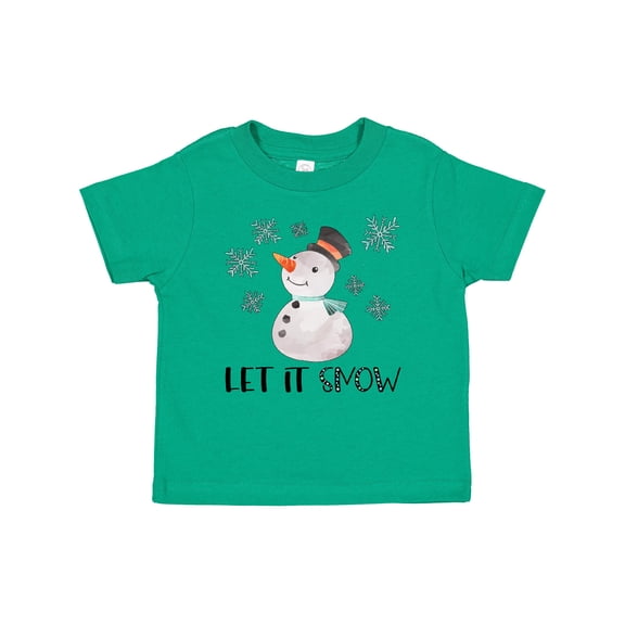 Inktastic Let It Snow Cute Snowman in Hat and Scarf Boys or Girls Baby T-Shirt