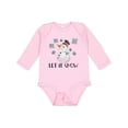 thumbnail image 1 of Inktastic Let It Snow Cute Snowman in Hat and Scarf Boys or Girls Long Sleeve Baby Bodysuit, 1 of 5