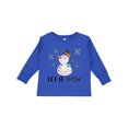 thumbnail image 1 of Inktastic Let It Snow Cute Snowman in Hat and Scarf Boys or Girls Long Sleeve Toddler T-Shirt, 1 of 5