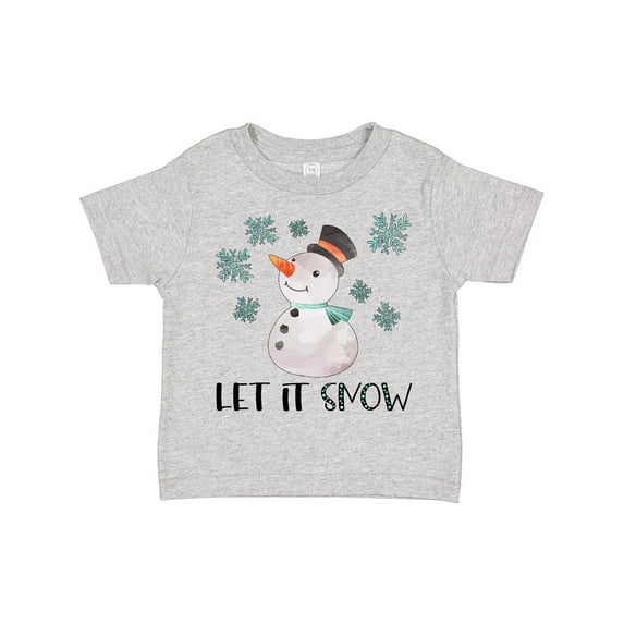 Inktastic Let It Snow Cute Snowman in Hat and Scarf Boys or Girls Toddler T-Shirt
