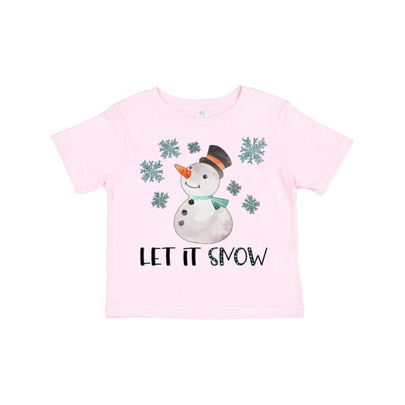 Inktastic Let It Snow Cute Snowman in Hat and Scarf Boys or Girls Toddler T-Shirt