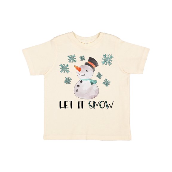 Inktastic Let It Snow Cute Snowman in Hat and Scarf Boys or Girls Toddler T-Shirt