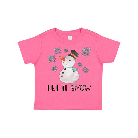 Inktastic Let It Snow Cute Snowman in Hat and Scarf Boys or Girls Toddler T-Shirt