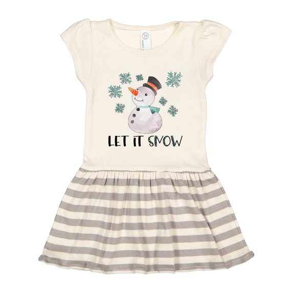 Inktastic Let It Snow Cute Snowman in Hat and Scarf Gift Toddler Girl Dress