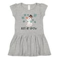 thumbnail image 1 of Inktastic Let It Snow Cute Snowman in Hat and Scarf Girls Toddler Dress, 1 of 5