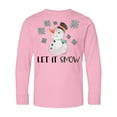 thumbnail image 1 of Inktastic Let It Snow Cute Snowman in Hat and Scarf Long Sleeve Youth T-Shirt, 1 of 5