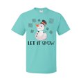 thumbnail image 1 of Inktastic Let It Snow Cute Snowman in Hat and Scarf T-Shirt, 1 of 5