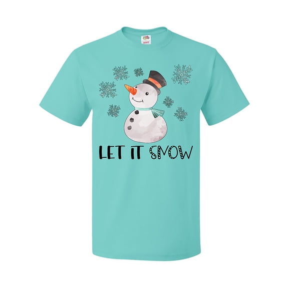 Inktastic Let It Snow Cute Snowman in Hat and Scarf T-Shirt