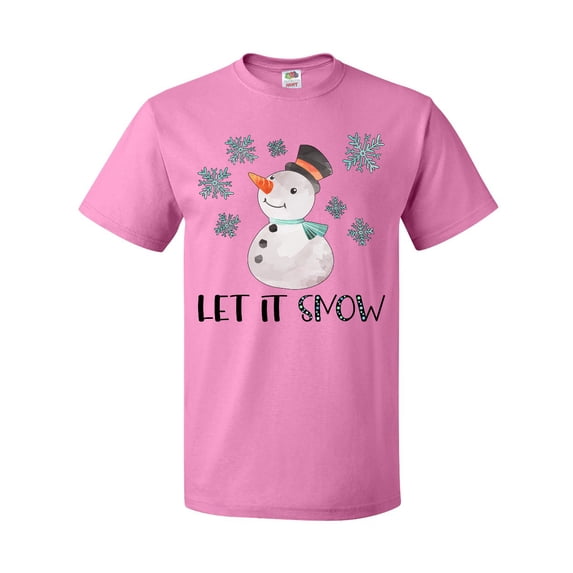 Inktastic Let It Snow Cute Snowman in Hat and Scarf T-Shirt