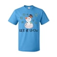 thumbnail image 1 of Inktastic Let It Snow Cute Snowman in Hat and Scarf T-Shirt, 1 of 5