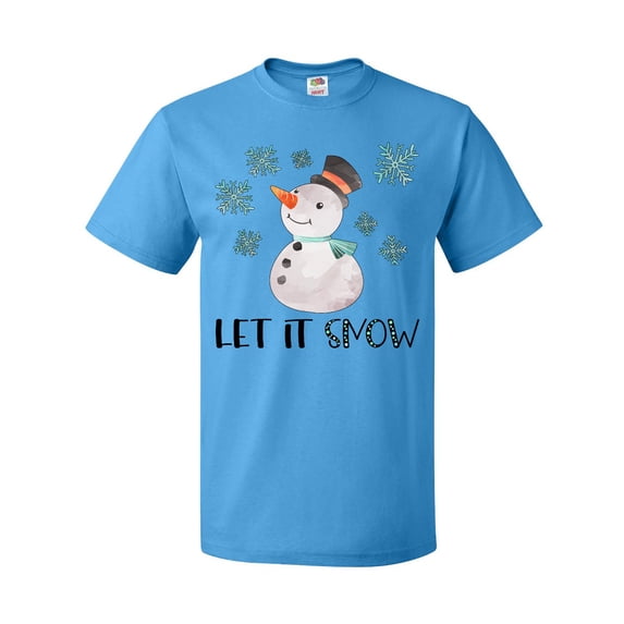 Inktastic Let It Snow Cute Snowman in Hat and Scarf T-Shirt