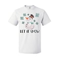 thumbnail image 1 of Inktastic Let It Snow Cute Snowman in Hat and Scarf T-Shirt, 1 of 5
