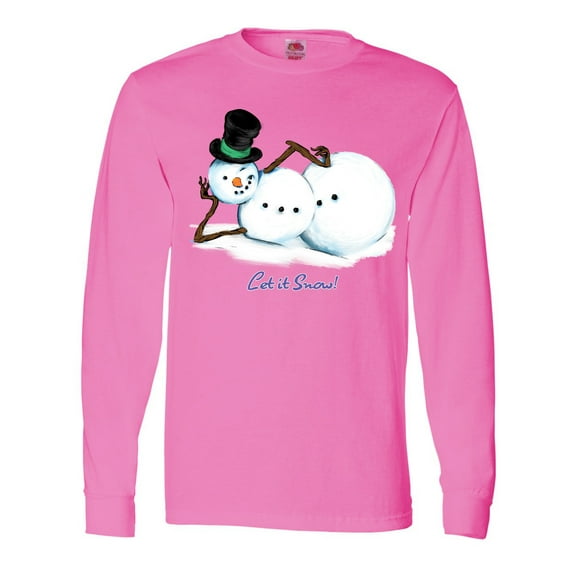 Inktastic Let It Snow Sassy Snowman in Top Hat Long Sleeve T-Shirt