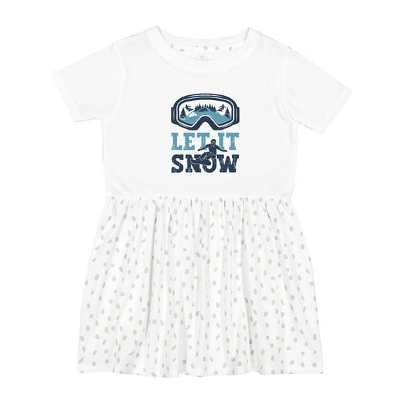 Inktastic Let It Snow Snowboarding Girls Toddler Dress