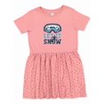 thumbnail image 1 of Inktastic Let It Snow Snowboarding Girls Toddler Dress, 1 of 5
