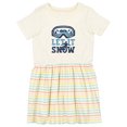 thumbnail image 1 of Inktastic Let It Snow Snowboarding Girls Toddler Dress, 1 of 5