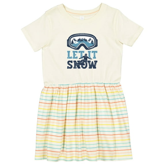Inktastic Let It Snow Snowboarding Girls Toddler Dress