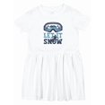thumbnail image 1 of Inktastic Let It Snow Snowboarding Girls Toddler Dress, 1 of 5