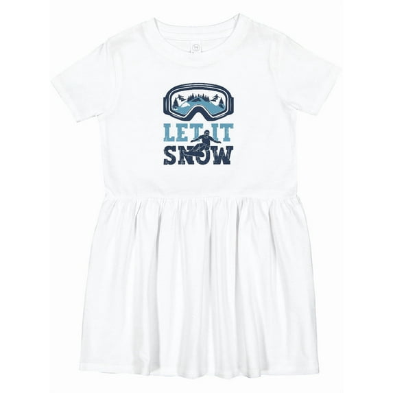 Inktastic Let It Snow Snowboarding Girls Toddler Dress