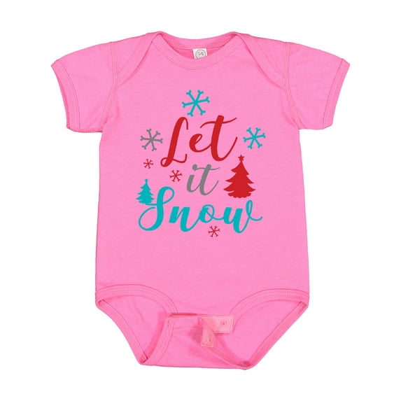 Inktastic Let It Snow, Snowflakes, Christmas - Red Blue Gray Boys or Girls Baby Bodysuit