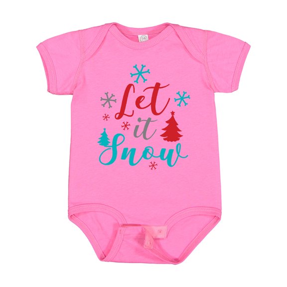 Inktastic Let It Snow, Snowflakes, Christmas - Red Blue Gray Boys or Girls Baby Bodysuit