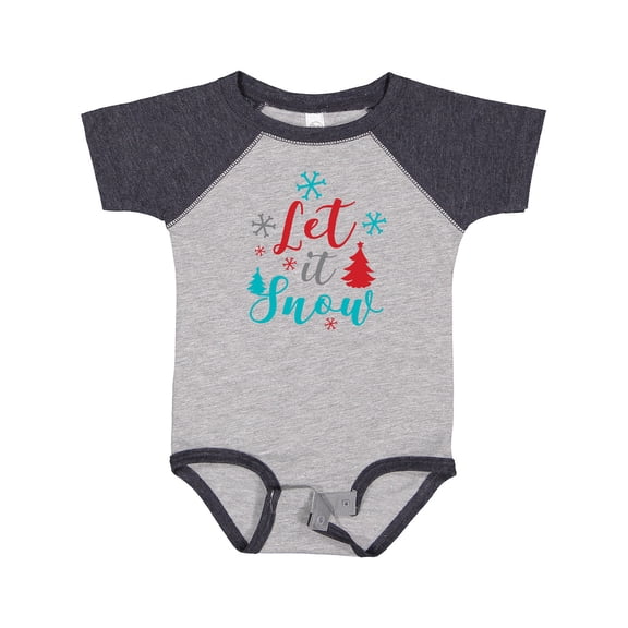 Inktastic Let It Snow, Snowflakes, Christmas - Red Blue Gray Boys or Girls Baby Bodysuit