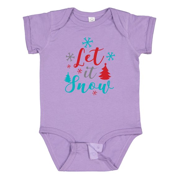 Inktastic Let It Snow, Snowflakes, Christmas - Red Blue Gray Boys or Girls Baby Bodysuit