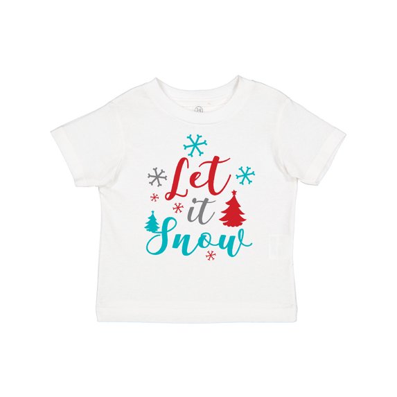 Inktastic Let It Snow, Snowflakes, Christmas - Red Blue Gray Boys or Girls Toddler T-Shirt