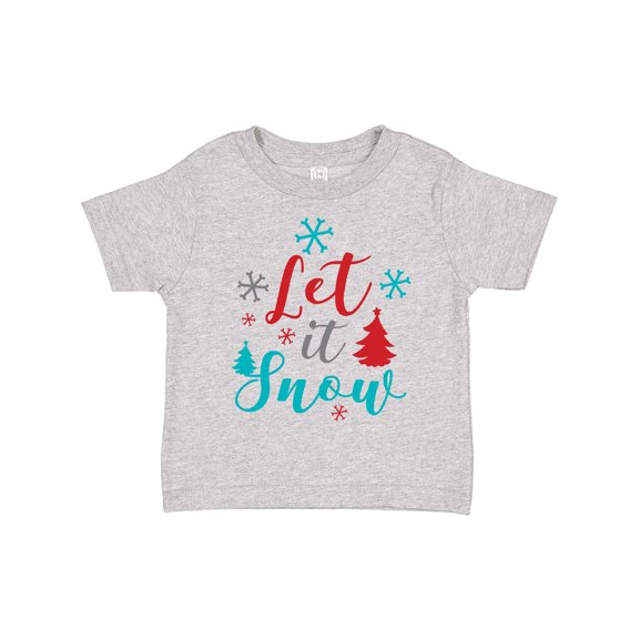 Inktastic Let It Snow, Snowflakes, Christmas - Red Blue Gray Boys or Girls Toddler T-Shirt