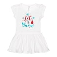 thumbnail image 1 of Inktastic Let It Snow, Snowflakes, Christmas - Red Blue Gray Girls Baby Dress, 1 of 5