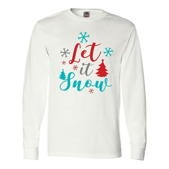 Inktastic Let It Snow, Snowflakes, Christmas - Red Blue Gray Long Sleeve T-Shirt