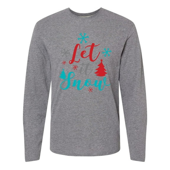 Inktastic Let It Snow, Snowflakes, Christmas - Red Blue Gray Long Sleeve T-Shirt