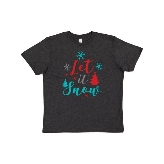 Inktastic Let It Snow, Snowflakes, Christmas - Red Blue Gray Youth T-Shirt