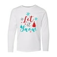 thumbnail image 1 of Inktastic Let It Snow, Snowflakes, Trees, Christmas, Xmas Long Sleeve Youth T-Shirt, 1 of 5