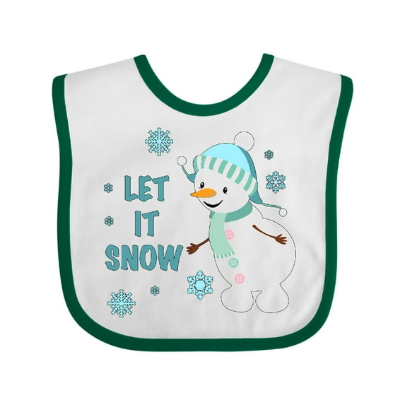 Inktastic Let It Snow Snowman Boys or Girls Baby Bib