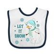 thumbnail image 1 of Inktastic Let It Snow Snowman Boys or Girls Baby Bib, 1 of 4