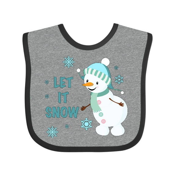 Inktastic Let It Snow Snowman Boys or Girls Baby Bib