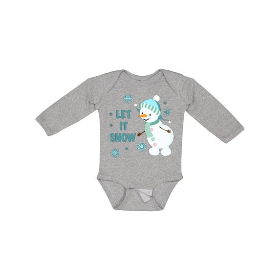 Inktastic Let It Snow Snowman Boys or Girls Long Sleeve Baby Bodysuit