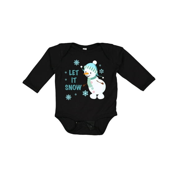 Inktastic Let It Snow Snowman Boys or Girls Long Sleeve Baby Bodysuit