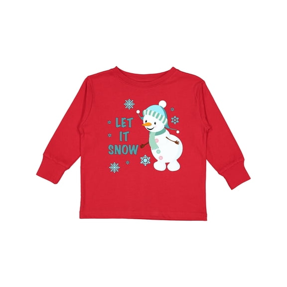 Inktastic Let It Snow Snowman Boys or Girls Long Sleeve Toddler T-Shirt