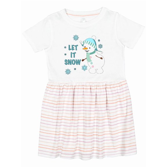 Inktastic Let It Snow Snowman Girls Toddler Dress
