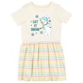 thumbnail image 1 of Inktastic Let It Snow Snowman Girls Toddler Dress, 1 of 5
