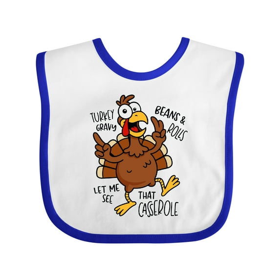 Inktastic Let Me See That Casserole Thanksgiving Turkey Boys or Girls Baby Bib