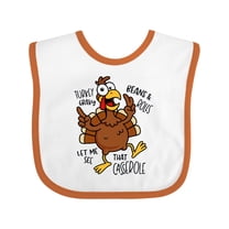 Inktastic Let Me See That Casserole Thanksgiving Turkey Boys or Girls Baby Bib